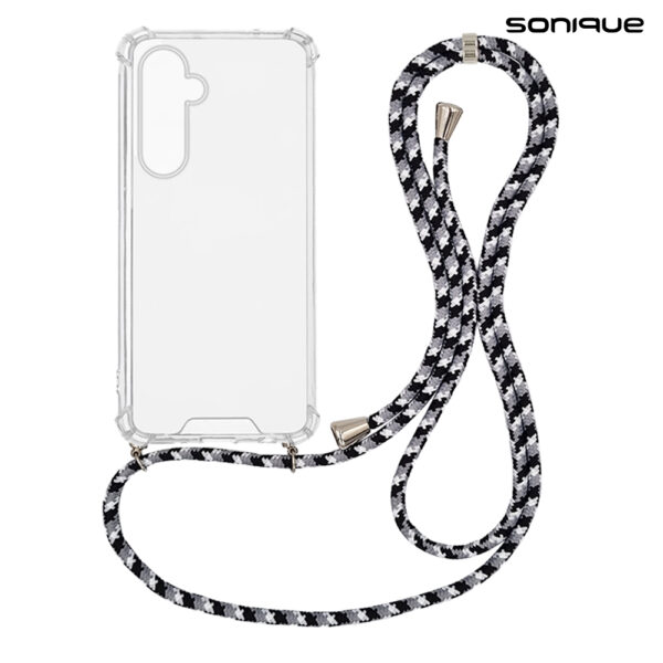 Θήκη Σιλικόνης με Κορδόνι Sonique Armor Clear Samsung Galaxy M35 5G Rainbow Μαύρο