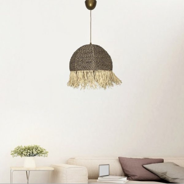 Φωτιστικό μονόφωτο "PLOUTON" από ξύλο/μπαμπού σε χρώμα φυσικό Ε27 Φ30x25