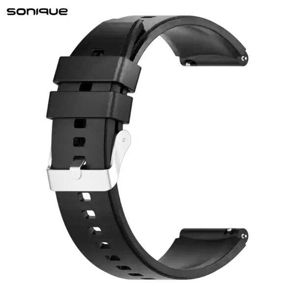 Λουράκι Σιλικόνης Smooth Band Sonique 22mm για Huawei Watch GT3/GT3 Pro 46mm/ GT2/GT2 Pro 46mm/ GT 42mm/46mm/GT 2e/3/3 Pro Μαύρο